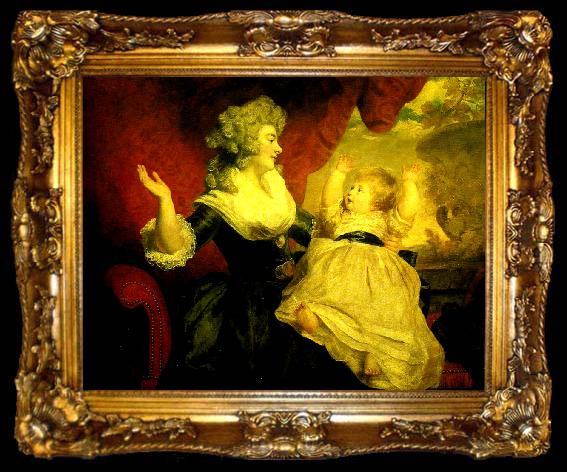 framed  Sir Joshua Reynolds georgiana, duchess of devonshire with her daughter, ta009-2